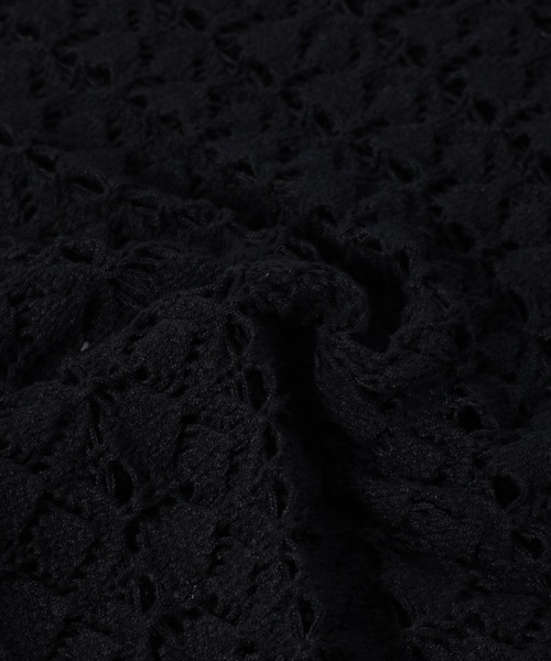 fifth（フィフス）の「デザイン編みフレンチスリーブニット（ニット/セーター・レディース・ホワイト/ブラック・M）」の6枚目の写真