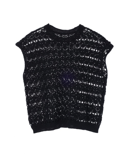 fifth（フィフス）の「デザイン編みフレンチスリーブニット（ニット/セーター・レディース・ホワイト/ブラック・M）」の9枚目の写真