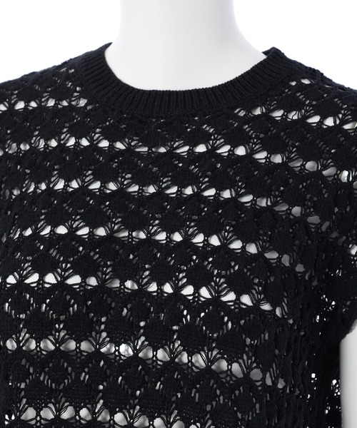 fifth（フィフス）の「デザイン編みフレンチスリーブニット（ニット/セーター・レディース・ホワイト/ブラック・M）」の20枚目の写真