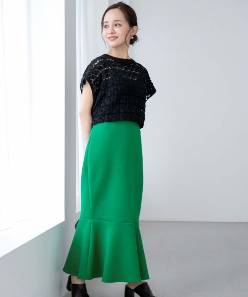 fifth（フィフス）の「デザイン編みフレンチスリーブニット（ニット/セーター・レディース・ホワイト/ブラック・M）」の17枚目の写真