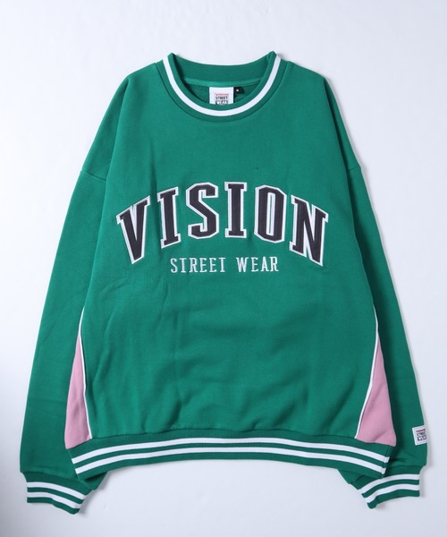 VISION STREET WEAR（ヴィジョンストリートウェア）の「【VISION STREET WEAR】ビッグシルエット リブラインアーチロゴワッペン スウェットトレーナー / スケボー刺繍 スウェットトレーナー（スウェット・レディース・チャコールグレー/ブラック/パープル/ブラウン/グリーン/グレー系1/グレー系2・MEDIUM/LARGE/X-LARGE）」の17枚目の写真