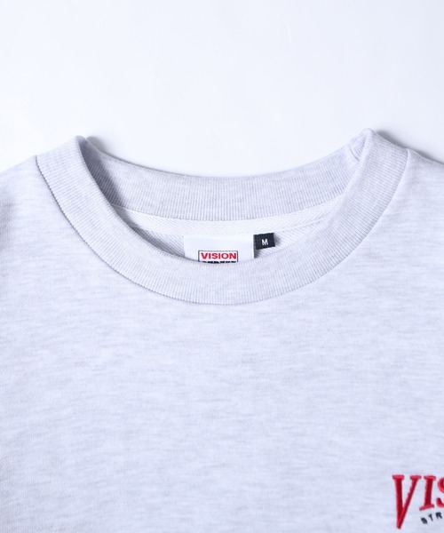 VISION STREET WEAR（ヴィジョンストリートウェア）の「【VISION STREET WEAR】ビッグシルエット リブラインアーチロゴワッペン スウェットトレーナー / スケボー刺繍 スウェットトレーナー（スウェット・レディース・チャコールグレー/ブラック/パープル/ブラウン/グリーン/グレー系1/グレー系2・MEDIUM/LARGE/X-LARGE）」の22枚目の写真
