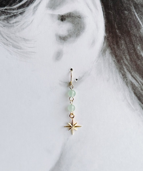 【TOUS】天然石のハートと星のピアス TOUS】天然石のハートと星のピアス TOUS】天然石のハートと星のピアス