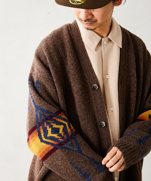 PENDLETON（ペンドルトン）の「【PENDLETON / ペンドルトン】別注 ジャガードカーディガン（カーディガン/ボレロ・メンズ・ブラック/ベージュ/ネイビー/ブラウン・MEDIUM/LARGE）」の17枚目の写真