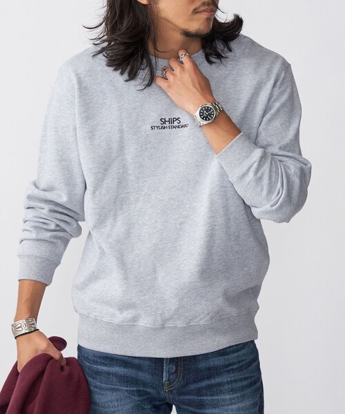 SHIPS（シップス）の「*SHIPS: STYLISH STANDARD ロゴ 刺繍 スウェット（スウェット・メンズ・ホワイト/ブラック/ネイビー/グレー・SMALL/MEDIUM/LARGE/X-LARGE）」の4枚目の写真