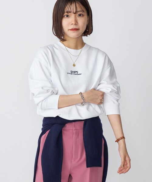 SHIPS（シップス）の「*SHIPS: STYLISH STANDARD ロゴ 刺繍 スウェット（スウェット・メンズ・ホワイト/ブラック/ネイビー/グレー・SMALL/MEDIUM/LARGE/X-LARGE）」の18枚目の写真