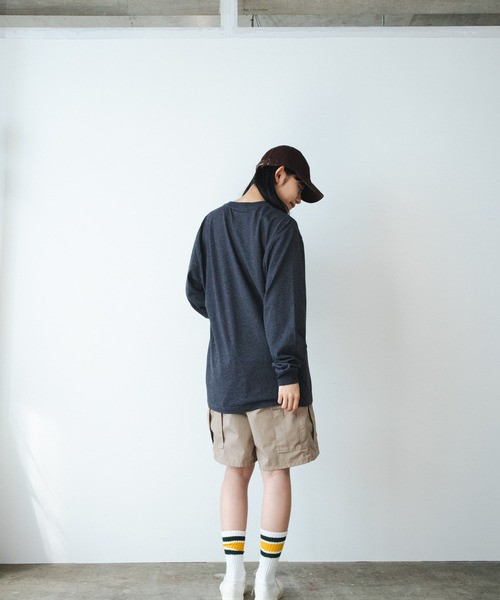 Carhartt（カーハート）の「Carhartt/カーハート WORKER POCKET LS T-SHIRTS ロングスリーブT ビッグシルエット 長袖 ロンT（Tシャツ/カットソー・メンズ・ブラック/チャコール/バーガンディー/ダークブラウン/ネイビー/ヘザーグレー/ホワイト・XL/M/L/S/2XL）」の9枚目の写真