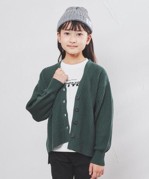 coen（コーエン）の「［洗える］カタアゼリラックスVネックカーディガン（カーディガン/ボレロ・キッズ・ダークグリーン/オレンジ/ダークグレー/マスタード・110/130/150）」の8枚目の写真