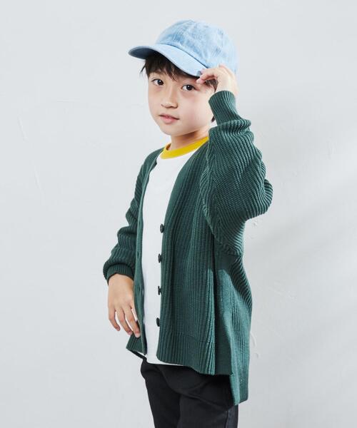 coen（コーエン）の「［洗える］カタアゼリラックスVネックカーディガン（カーディガン/ボレロ・キッズ・ダークグリーン/オレンジ/ダークグレー/マスタード・110/130/150）」の10枚目の写真