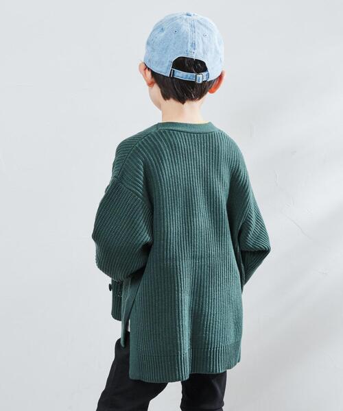 coen（コーエン）の「［洗える］カタアゼリラックスVネックカーディガン（カーディガン/ボレロ・キッズ・ダークグリーン/オレンジ/ダークグレー/マスタード・110/130/150）」の11枚目の写真