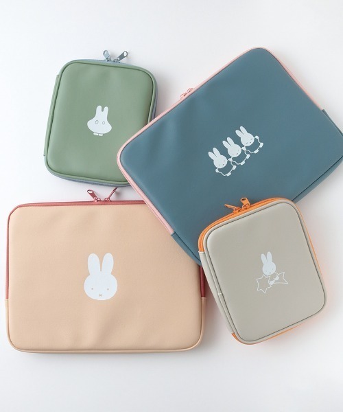 Miffy（ ミッフィー）の「Miffy/バイカラーマルチステーショナリーポーチ（ポーチ・レディース・ベージュ/ネイビー/グレー/グリーン・FREE）」の11枚目の写真