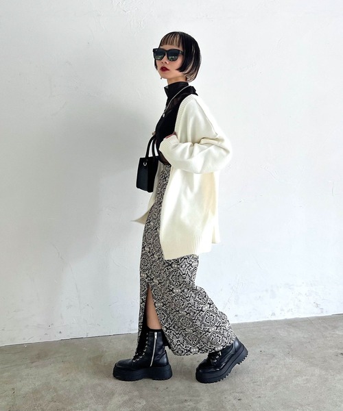 PAGEBOY（ページボーイ）の「ダマスク柄ジャガードナロースカート（スカート・レディース・ブラック/ブルー/ブラウン系その他・FREE）」の6枚目の写真