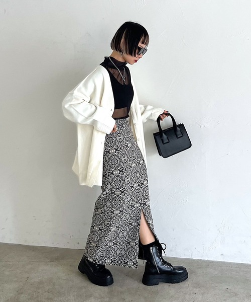 PAGEBOY（ページボーイ）の「ダマスク柄ジャガードナロースカート