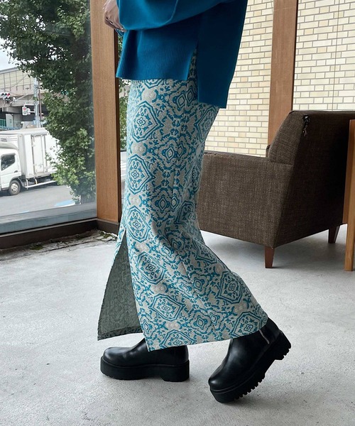 PAGEBOY（ページボーイ）の「ダマスク柄ジャガードナロースカート（スカート・レディース・ブラック/ブルー/ブラウン系その他・FREE）」の10枚目の写真