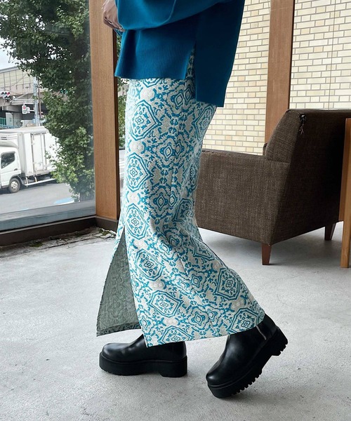 PAGEBOY（ページボーイ）の「ダマスク柄ジャガードナロースカート（スカート・レディース・ブラック/ブルー/ブラウン系その他・FREE）」の21枚目の写真