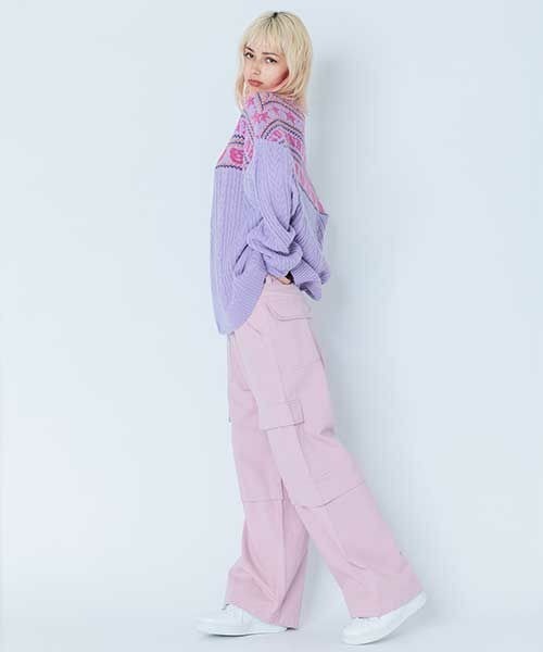 Candy Stripper（キャンディストリッパー）の「NAUGHTY CARGO パンツ（カーゴパンツ・レディース・ピンク/アイボリー/ブラック・1/2）」の11枚目の写真