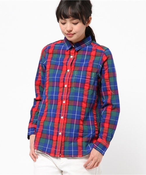 CIAOPANIC TYPY（チャオパニックティピー）の「ビックチェックカシュクールシャツ（シャツ/ブラウス・レディース・レッド/ネイビー・SMALL/MEDIUM）」の3枚目の写真