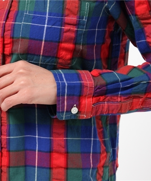 CIAOPANIC TYPY（チャオパニックティピー）の「ビックチェックカシュクールシャツ（シャツ/ブラウス・レディース・レッド/ネイビー・SMALL/MEDIUM）」の6枚目の写真