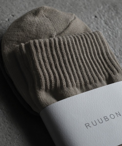 RUUBON（ルーボン）の「【RUUBON】soft rib crew socks / ソフトリブ クルーソックス（ソックス/靴下・メンズ・モカ/ブラック/ナチュラル・FREE）」の4枚目の写真