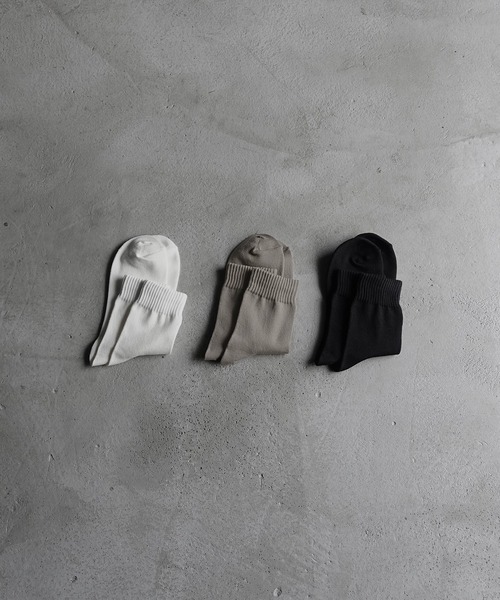 RUUBON（ルーボン）の「【RUUBON】soft rib crew socks / ソフトリブ クルーソックス（ソックス/靴下・メンズ・モカ/ブラック/ナチュラル・FREE）」の5枚目の写真
