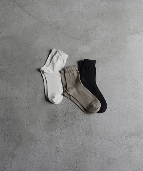 RUUBON（ルーボン）の「【RUUBON】soft rib crew socks / ソフトリブ クルーソックス（ソックス/靴下・メンズ・モカ/ブラック/ナチュラル・FREE）」の7枚目の写真