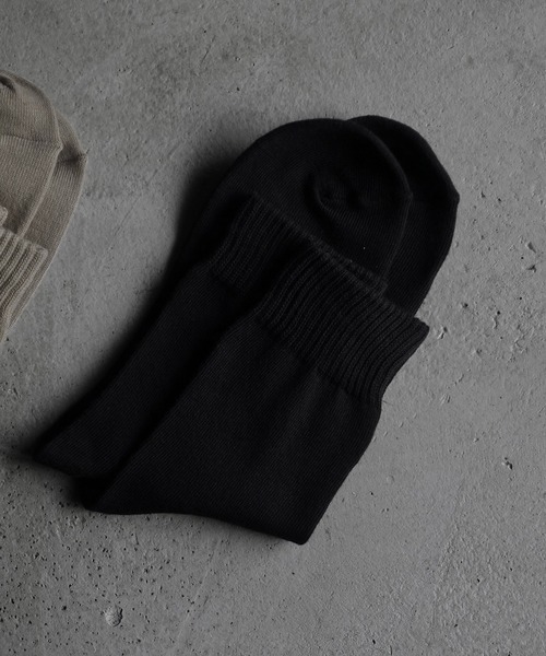 RUUBON（ルーボン）の「【RUUBON】soft rib crew socks / ソフトリブ クルーソックス（ソックス/靴下・メンズ・モカ/ブラック/ナチュラル・FREE）」の12枚目の写真