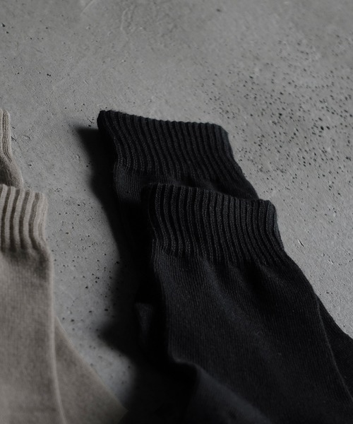 RUUBON（ルーボン）の「【RUUBON】soft rib crew socks / ソフトリブ クルーソックス（ソックス/靴下・メンズ・モカ/ブラック/ナチュラル・FREE）」の14枚目の写真
