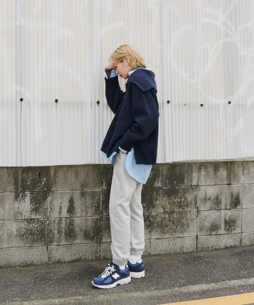 Auntie Rosa Holiday（アンティローザホリデー）の「ハーフジップボリュームスリーブニットプルオーバー（ニット/セーター・レディース・ネイビー/オレンジ/アイボリー・FREE）」の19枚目の写真