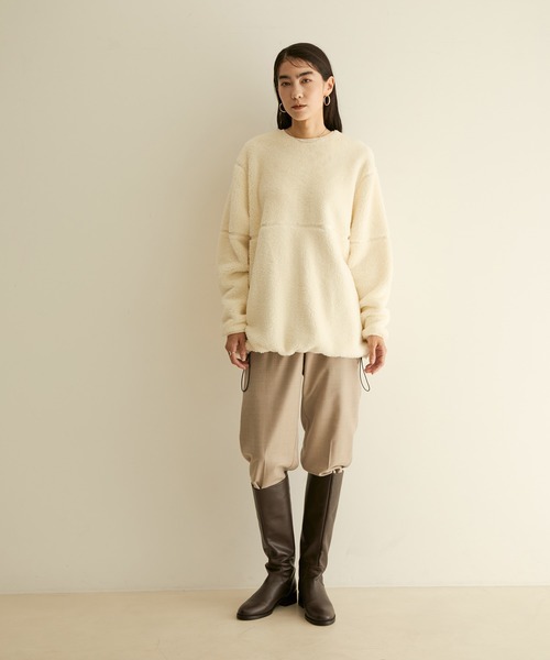 SALON adam et rope'（サロン アダム エ ロペ）の「【WEB限定カラー】ボアボンディングプルオーバー（スウェット・レディース・ブラック/オフホワイト/キャメル・FREE）」の16枚目の写真