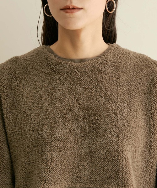 SALON adam et rope'（サロン アダム エ ロペ）の「【WEB限定カラー】ボアボンディングプルオーバー（スウェット・レディース・ブラック/オフホワイト/キャメル・FREE）」の15枚目の写真