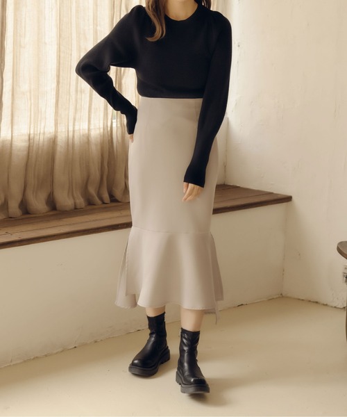 fupel(フぺル)の「パフスリーブリブニット(ニット/セーター・レディース・ブラウン系その他/ブラック/アイボリー・FREE)」の19枚目の写真