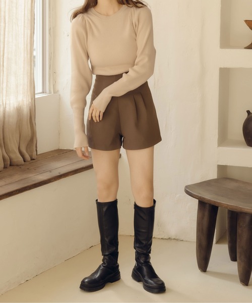 fupel(フぺル)の「パフスリーブリブニット(ニット/セーター・レディース・ブラウン系その他/ブラック/アイボリー・FREE)」の21枚目の写真