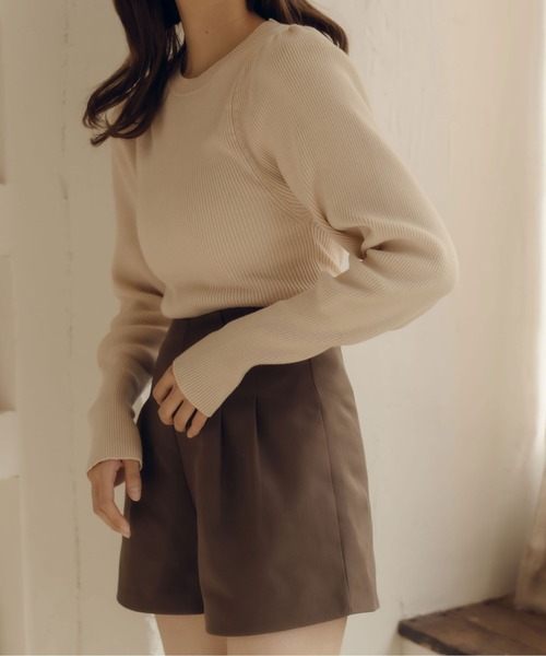 fupel(フぺル)の「パフスリーブリブニット(ニット/セーター・レディース・ブラウン系その他/ブラック/アイボリー・FREE)」の20枚目の写真