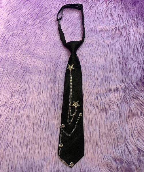almo（アルモ）の「星チャーム付きネクタイ(BQ)（ネクタイ・レディース・ブラック・FREE）」の3枚目の写真
