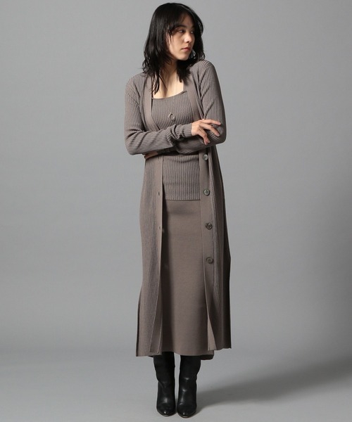 Chaos シルクコンクレクスタニットカーディガン ロングカーディガン　黒 Chaos（カオス）の「Chaos(カオス)/シルクコンクレクスタニット