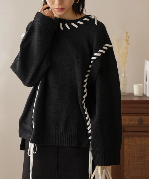 IAMUSE（アイアミューズ）の「ハンドステッチニット S0862