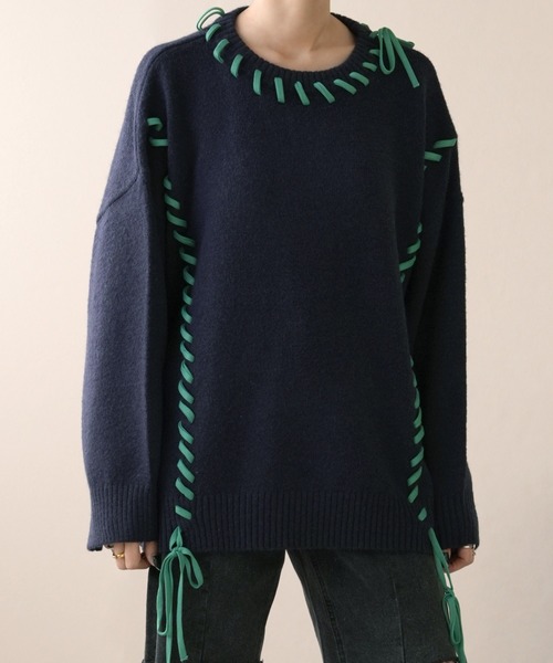 IAMUSE（アイアミューズ）の「ハンドステッチニット S0862【IAMUSE