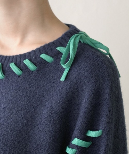 IAMUSE(アイアミューズ)の「ハンドステッチニット S0862【IAMUSE】(ニット/セーター・レディース・ネイビー/ブラック/グレー・FREE)」の19枚目の写真