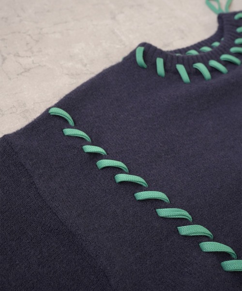 IAMUSE(アイアミューズ)の「ハンドステッチニット S0862【IAMUSE】(ニット/セーター・レディース・ネイビー/ブラック/グレー・FREE)」の22枚目の写真