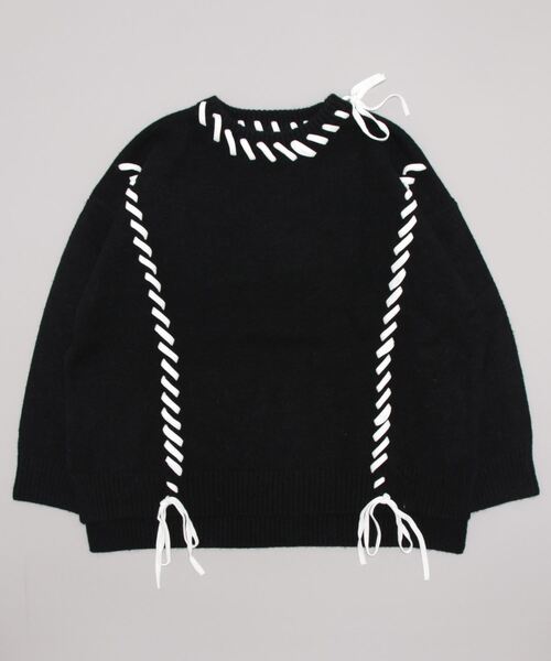 pinue ハンドステッチニットキャミ＆カーデセット（BLACK） PINUEハンドステッチニットキャミ＆カーデセット（BLACK）