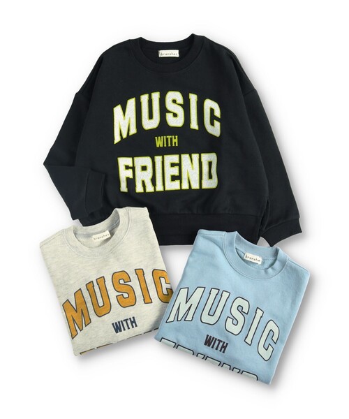 BRANSHES（ブランシェス）の「カレッジロゴトレーナー（スウェット・キッズ・ブラック/サックスブルー/アイボリー・150/120/100/130/140/160/90/110）」の4枚目の写真