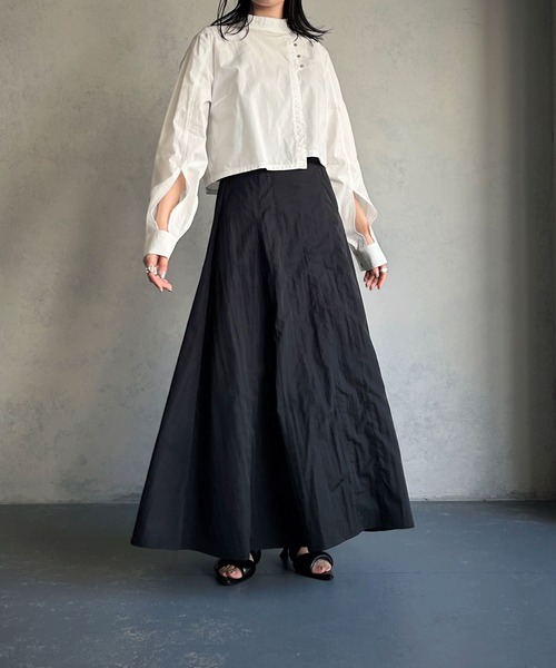 &g'aime（アンジェム）の「【＆g'aime】袖スリットショートブラウス（シャツ/ブラウス・レディース・ホワイト/ブラック/グレイッシュベージュ・FREE）」の14枚目の写真