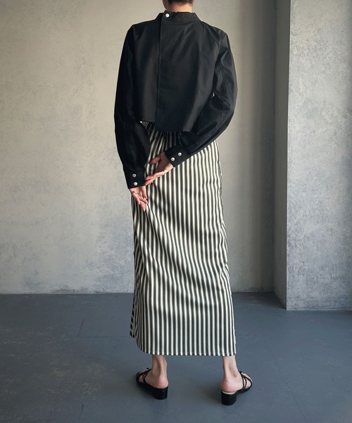 &g'aime（アンジェム）の「【＆g'aime】袖スリットショートブラウス（シャツ/ブラウス・レディース・ホワイト/ブラック/グレイッシュベージュ・FREE）」の19枚目の写真