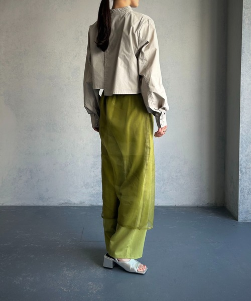 &g'aime（アンジェム）の「【＆g'aime】袖スリットショートブラウス（シャツ/ブラウス・レディース・ホワイト/ブラック/グレイッシュベージュ・FREE）」の11枚目の写真