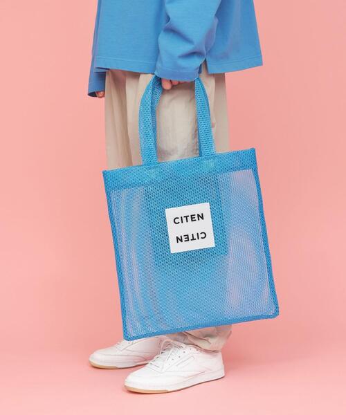 CITEN（シテン）の「＜CITEN＞シアーメッシュ トートバッグ（トートバッグ・レディース・ライトブルー/ピンク/ライム/ブラック/ホワイト・FREE）」の5枚目の写真