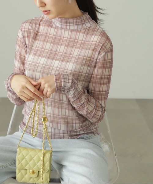 FREE'S MART（フリーズマート）の「◆柄シアーハイネックカットソー（Tシャツ/カットソー・レディース・ホワイト系その他/ベージュ系その他・FREE）」の8枚目の写真