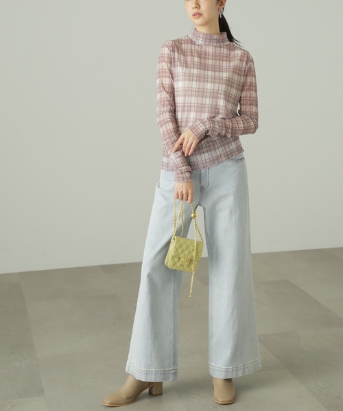 FREE'S MART（フリーズマート）の「◆柄シアーハイネックカットソー（Tシャツ/カットソー・レディース・ホワイト系その他/ベージュ系その他・FREE）」の9枚目の写真