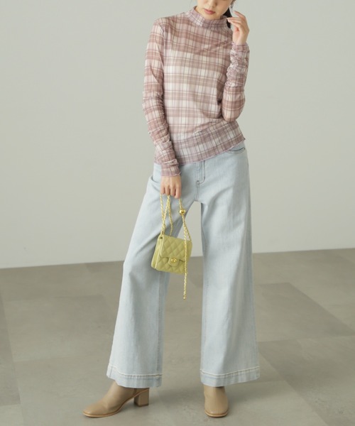 FREE'S MART（フリーズマート）の「◆柄シアーハイネックカットソー（Tシャツ/カットソー・レディース・ホワイト系その他/ベージュ系その他・FREE）」の10枚目の写真