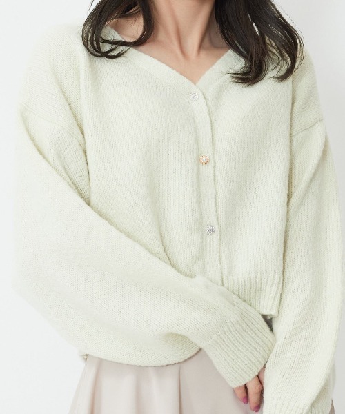 WILLSELECTION（ウィルセレクション）の「ビジュー釦カーディガン（カーディガン/ボレロ・レディース・オフホワイト/ピンク/イエロー・MEDIUM）」の15枚目の写真