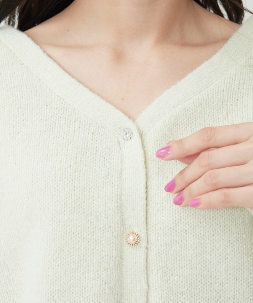 WILLSELECTION（ウィルセレクション）の「ビジュー釦カーディガン（カーディガン/ボレロ・レディース・オフホワイト/ピンク/イエロー・MEDIUM）」の16枚目の写真